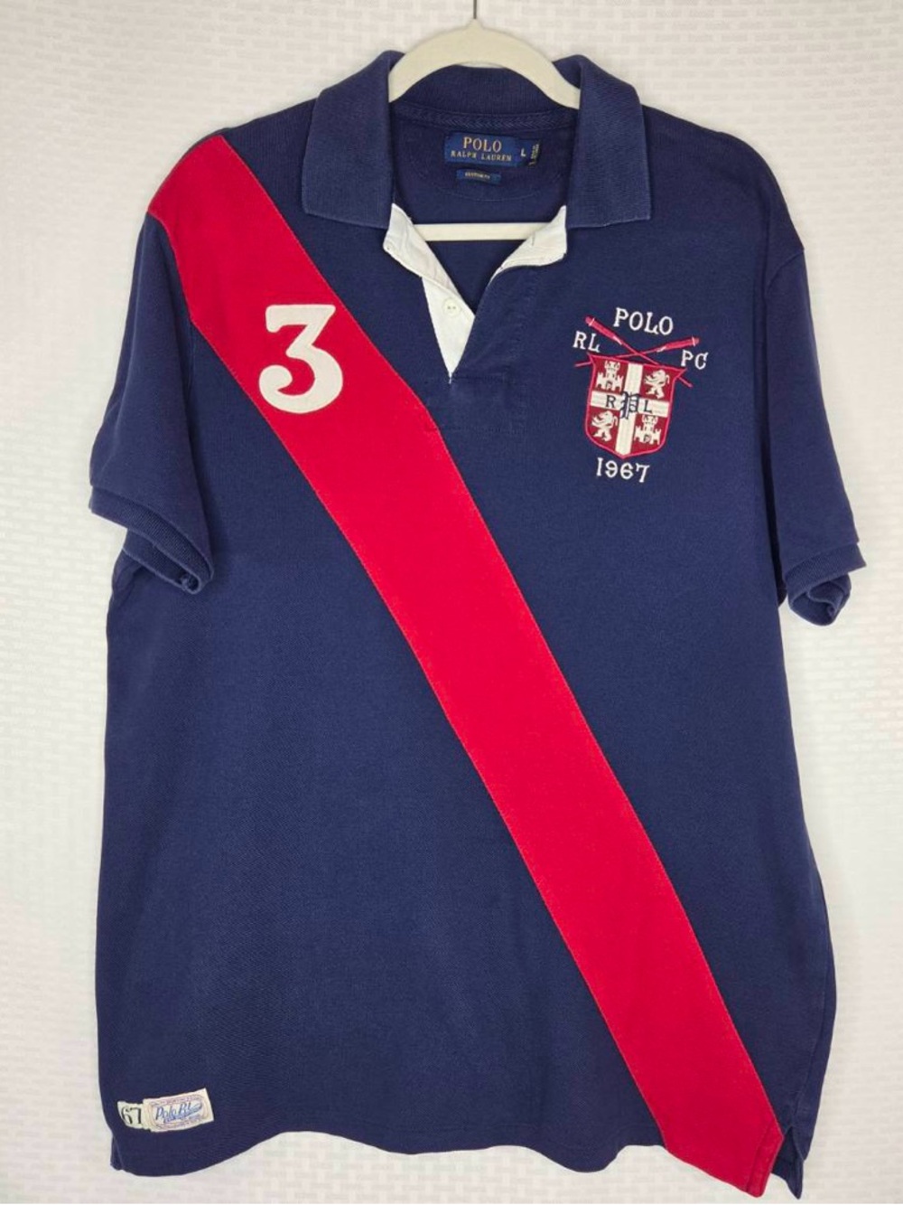 Polo Ralph Lauren Navy 2015 Red Sash Mesh Polo Shirt